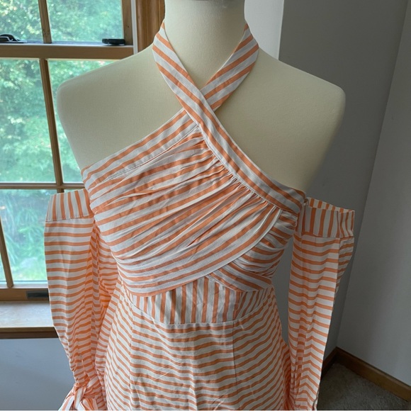 SAINTS + SECRETS Orange Striped Dress - Picture 3 of 9